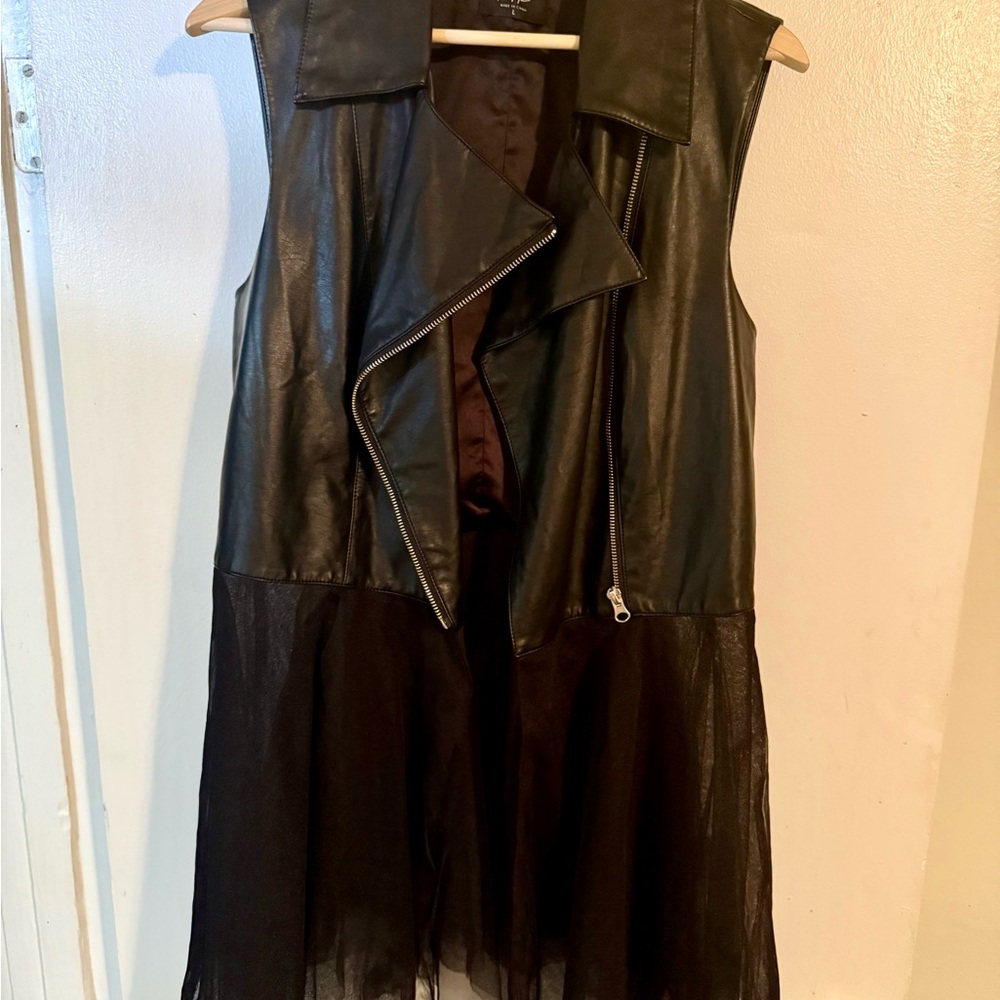 Nasty Gal Black Leather Vest